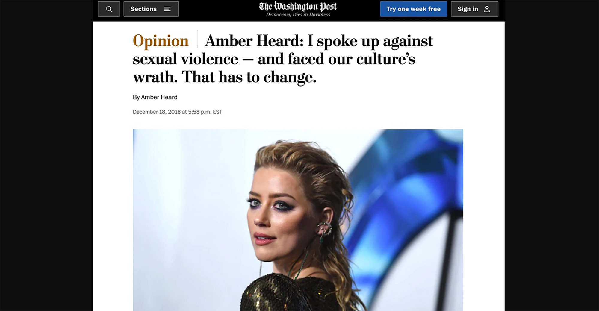 An Imagined Rebuttal to Amber Heard’s 2018 Washington Post Column - Men Are Good